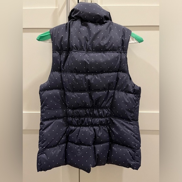 Gap XS navy w white polka dots puffer vest - Picture 4 of 5